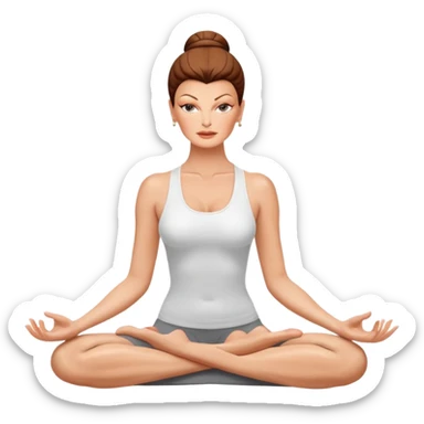 Linda Evangelista in yoga meditation in spa ambient  sticker