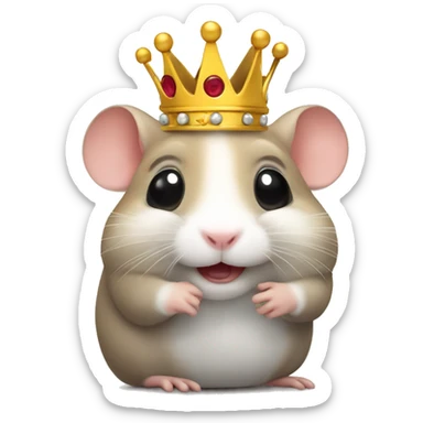 hamster in crown calls on the phone sticker