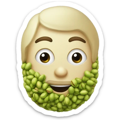 a pistachio, but australian, with a goatee sticker