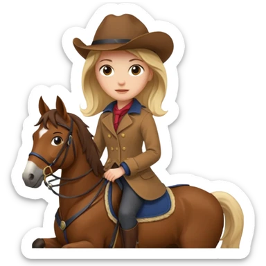Zoey on a horse sticker