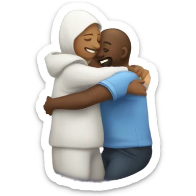 Hugs with moon  sticker