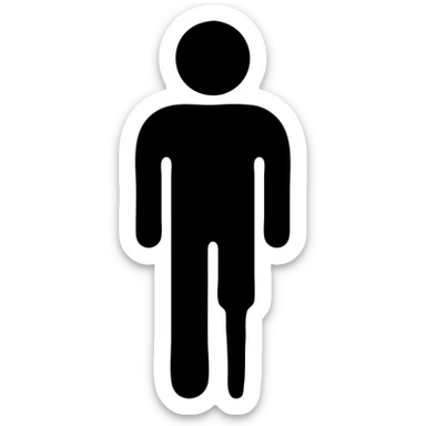 solid filled icon of a man with a peg leg sticker