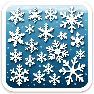 Falling snowflakes, felt texture, scrapbooking sticker