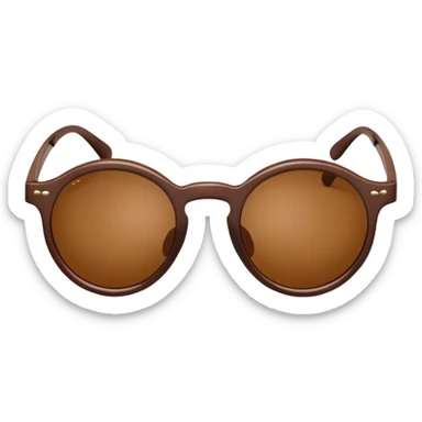 A pair of round-framed sunglasses with brown lenses sticker