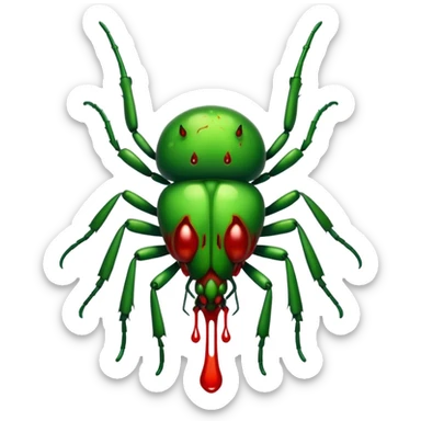 A green bloody bugger to be used an enemy fire in game play sticker