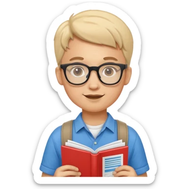 nerd kid museum tourist sticker