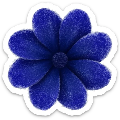 Dark blue flower with sugar sticker