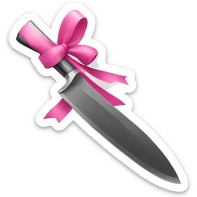 A knife with a pink bow sticker