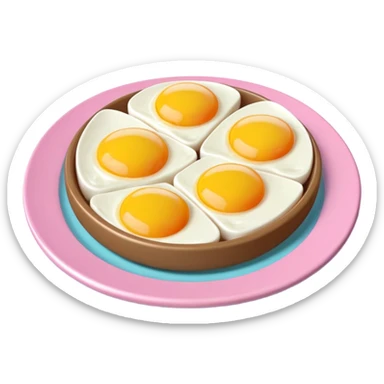 Toki Doki kawaii SPAM and eggs plate sculpture art sticker