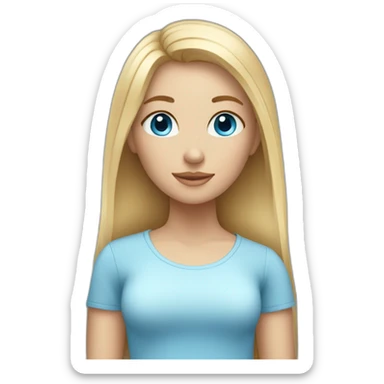 Cute woman with straight blonde hair and blue eyes sticker