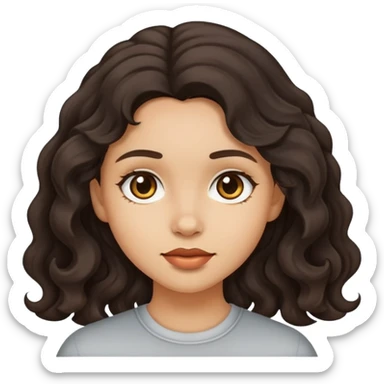 light skinned girl with dark wavy hair sticker