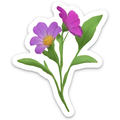 flowers pressing in a book  sticker