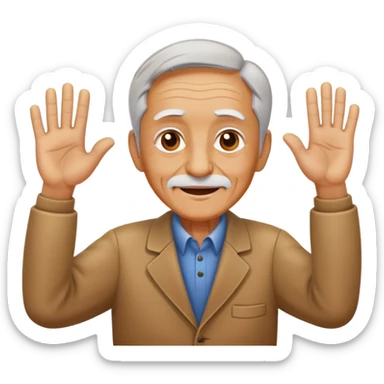 A old guy high fiving himself  sticker