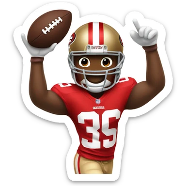 49ers player scoring a touchdown  sticker