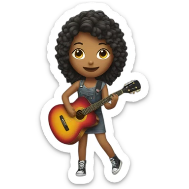 girl with guitar sticker