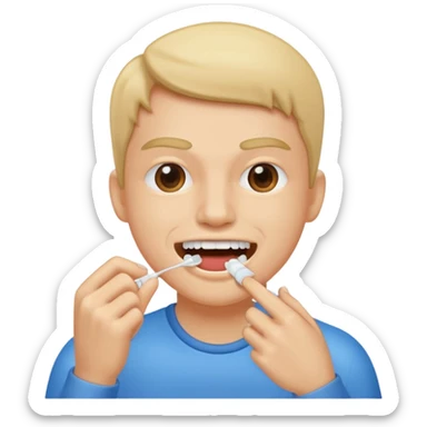 usar hilo dental en los dientes/ floss your teeth  sticker