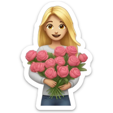 Girl wants flowers  sticker