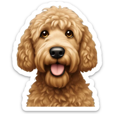 Golden doodle dark hair with brown beard sticker
