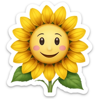 make a sunflower with a white disc in the middle with a smiley face, make it have 6 yellow petals and remove the cheeks nose and eyebrows sticker