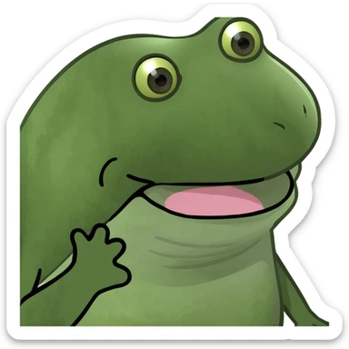 Tongue out with hands to the side  sticker