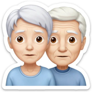 cartoon characters showing older people, ethereal sticker