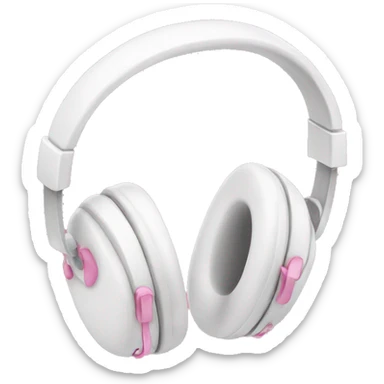 White headphones with pink bows sticker