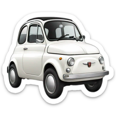 white fiat 500 sticker