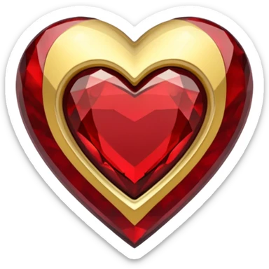 Gold heart with garnet trim on the outside  sticker
