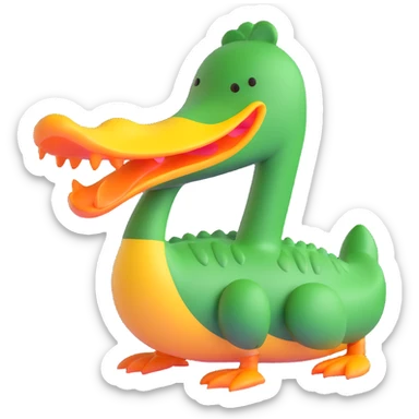 duck shaped like a crocodile sticker