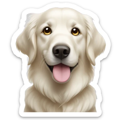 White golden retriever with hearts for eyes sticker