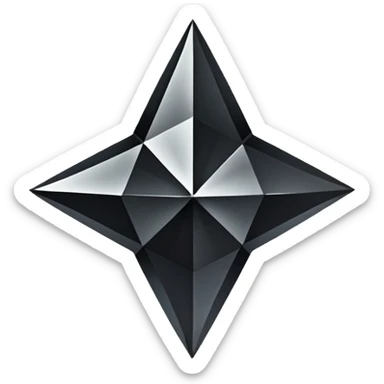 black diamond 8pointed star  sticker