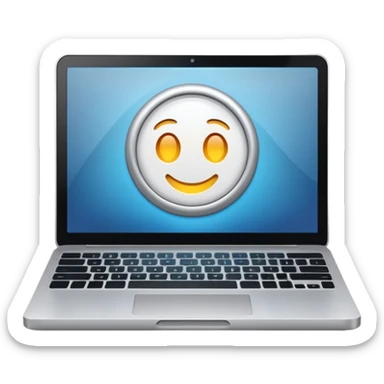 laptop with software window visible sticker