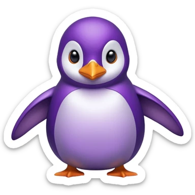 Purple penguin levitating like Gojo  sticker