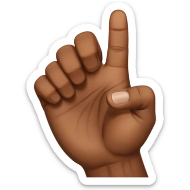 right hand with brown skin, fist closed, thumb extended outward, palm facing camera, clear details sticker