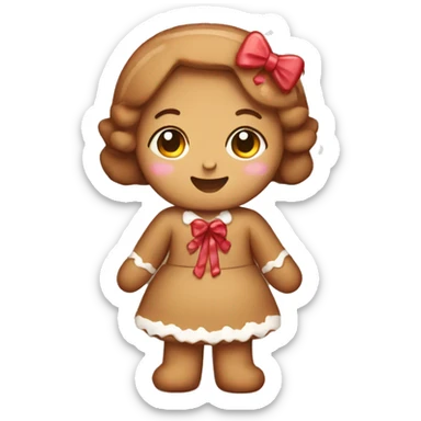 cute gingerbread girl with bows sticker