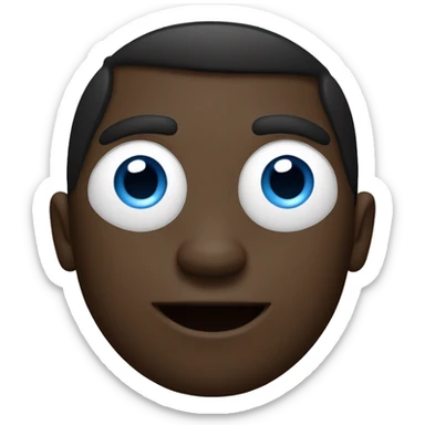 Un muchacho cabello negro onriendo con ojos azules piel blanca  sticker