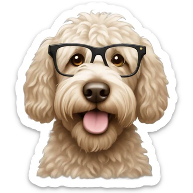 Labrodoodle with glassea sticker
