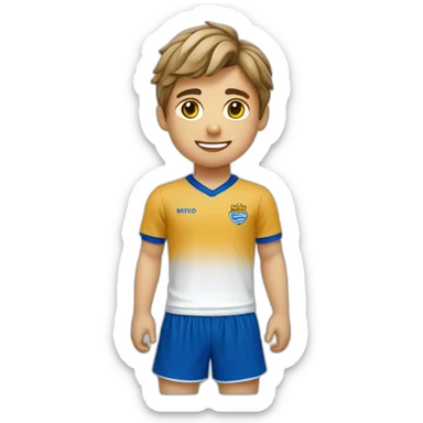 Niño con camiseta del recreativo de huelva sticker