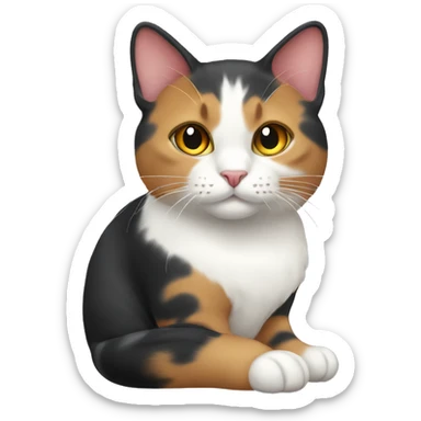 Tricolor cat sticker