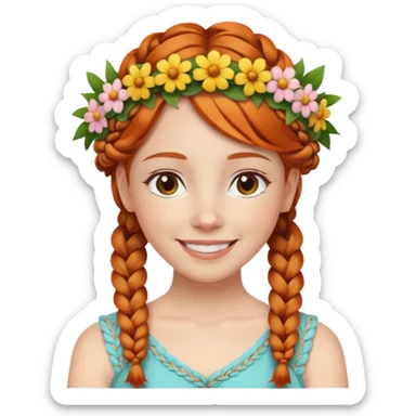 receptionist face braided ginger sticker