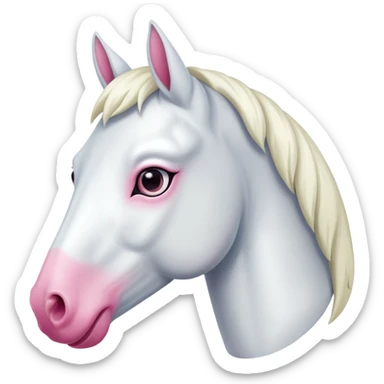 white horse face  sticker