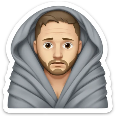 Tom hardy being exhausted and wrapped in a blanket  sticker
