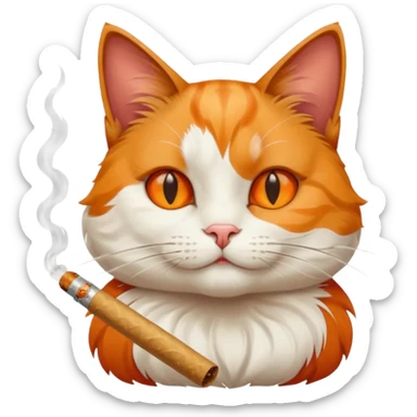 Cat smoking weed sticker