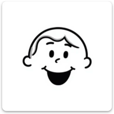 hand-drawn face laughing with simple lines sticker