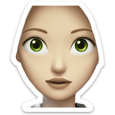 Alita battle angel blonde and green eyes sticker