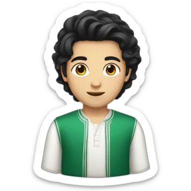 Black hair white Algerian boy sticker