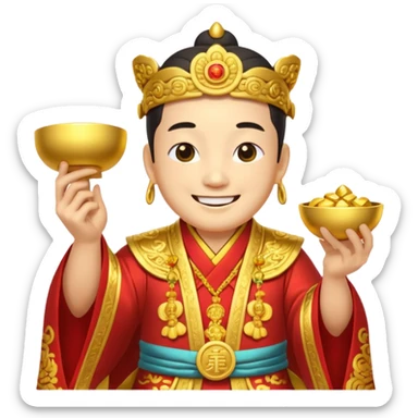 Chinese God of Wealth sticker