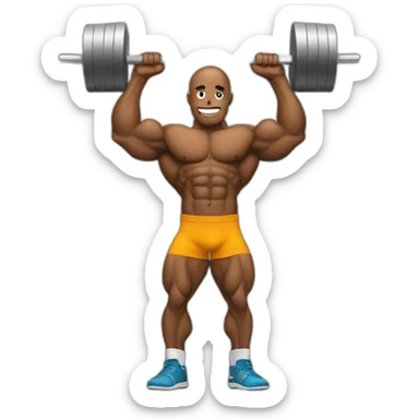 bodybuilder weightlifting sticker