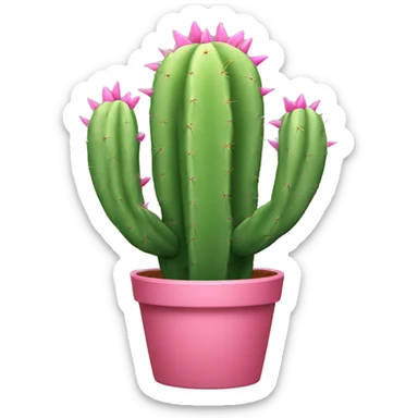 Pink cactus sticker