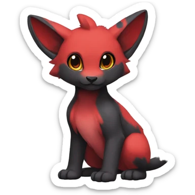 Cute cool black red animal hybrid Fakemon full body sticker